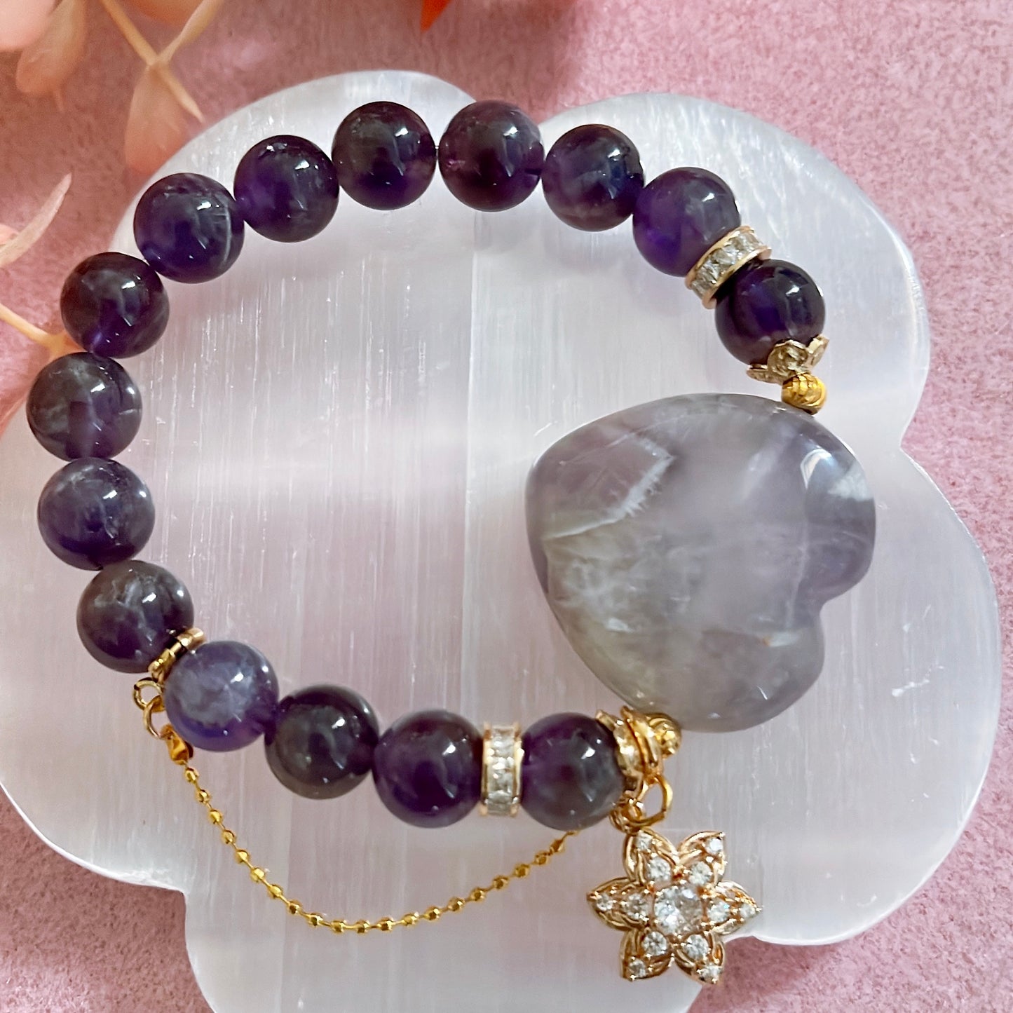 Amethyst with dream amethyst heart